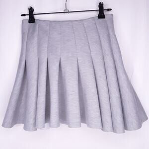Heather Gray Pleated Circular Mini Skirt
